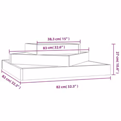 vidaXL Solid Wood Pine Planter Raised Bed Multi Colours 112x112x27/83x83x27 cm - brown, 83 x 83 x 27 cm - Additional view 5
