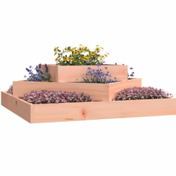 vidaXL Planter 83x83x27 cm Solid Wood Douglas Raised Bed Flower Plant Pot
