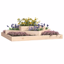 vidaXL Solid Wood Pine Planter Raised Bed Multi Colours 112x112x27/83x83x27 cm - brown, 112 x 112 x 27 cm