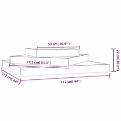 vidaXL Solid Wood Pine Planter Raised Bed Multi Colours 112x112x27/83x83x27 cm - brown, 112 x 112 x 27 cm - Additional view 5