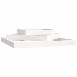 vidaXL Solid Wood Pine Planter Raised Bed Multi Colours 112x112x27/83x83x27 cm - white, 112 x 112 x 27 cm