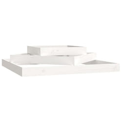 vidaXL Solid Wood Pine Planter Raised Bed Multi Colours 112x112x27/83x83x27 cm - white, 112 x 112 x 27 cm