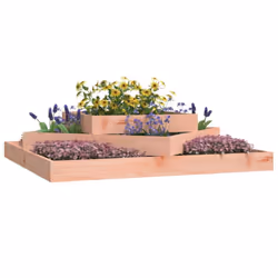 vidaXL Planter 112x112x27 cm Solid Wood Douglas Raised Bed Flower Plant Pot
