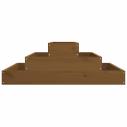 vidaXL Solid Wood Pine Planter Raised Bed Planter Flower Box Wooden Plant Pot - honey brown, 80 x 80 x 27 cm - Additional view 4