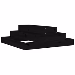 vidaXL Solid Wood Pine Planter Raised Bed Planter Flower Box Wooden Plant Pot - black, 80 x 80 x 27 cm