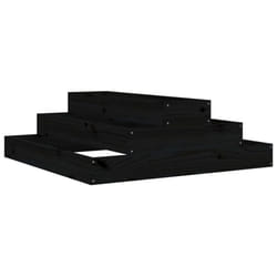 vidaXL Solid Wood Pine Planter Raised Bed Planter Flower Box Wooden Plant Pot - black, 80 x 80 x 27 cm