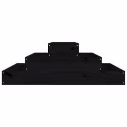 vidaXL Solid Wood Pine Planter Raised Bed Planter Flower Box Wooden Plant Pot - black, 80 x 80 x 27 cm - Additional view 4