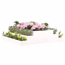 vidaXL Solid Wood Pine Planter Raised Bed Planter Flower Box Wooden Plant Pot - white, 110 x 110 x 27 cm - Additional view 2