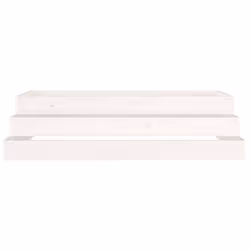 vidaXL Solid Wood Pine Planter Raised Bed Planter Flower Box Wooden Plant Pot - white, 110 x 110 x 27 cm - Additional view 4