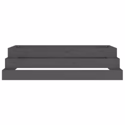 vidaXL Solid Wood Pine Planter Raised Bed Planter Flower Box Wooden Plant Pot - grey, 110 x 110 x 27 cm - Additional view 4