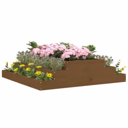 vidaXL Solid Wood Pine Planter Raised Bed Planter Flower Box Wooden Plant Pot - honey brown pine - Additional view 2