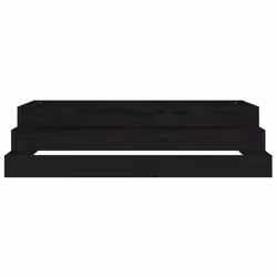 vidaXL Solid Wood Pine Planter Raised Bed Planter Flower Box Wooden Plant Pot - black, 110 x 110 x 27 cm - Additional view 4