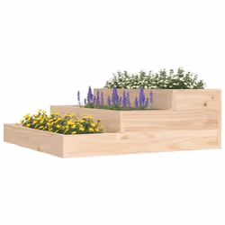 vidaXL Solid Wood Pine Planter Raised Bed Multi Colours 107x107x27/78x78x27 cm - brown, 78 x 78 x 27 cm - Additional view 2