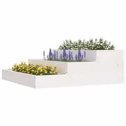 vidaXL Solid Wood Pine Planter Raised Bed Multi Colours 107x107x27/78x78x27 cm - white, 78 x 78 x 27 cm - Additional view 2