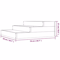 vidaXL Solid Wood Pine Planter Raised Bed Multi Colours 107x107x27/78x78x27 cm - grey, 78 x 78 x 27 cm - Additional view 6