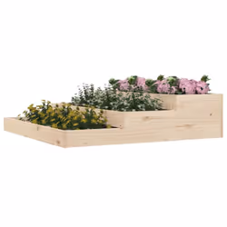vidaXL Solid Wood Pine Planter Raised Bed Multi Colours 107x107x27/78x78x27 cm - brown, 107 x 107 x 27 cm - Additional view 2