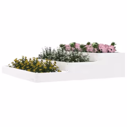 vidaXL Solid Wood Pine Planter Raised Bed Multi Colours 107x107x27/78x78x27 cm - white, 107 x 107 x 27 cm - Additional view 2