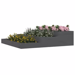vidaXL Solid Wood Pine Planter Raised Bed Multi Colours 107x107x27/78x78x27 cm - grey, 107 x 107 x 27 cm