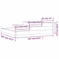 vidaXL Solid Wood Pine Planter Raised Bed Multi Colours 107x107x27/78x78x27 cm - grey, 107 x 107 x 27 cm - Additional view 6