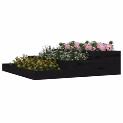 vidaXL Solid Wood Pine Planter Raised Bed Multi Colours 107x107x27/78x78x27 cm - black, 107 x 107 x 27 cm - Additional view 2