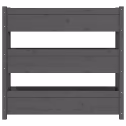 vidaXL Solid Wood Pine Planter Raised Bed Flower Box Multi Colours Multi Sizes - grey, 112 x 25 x 104.5 cm - Additional view 4