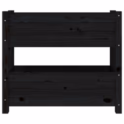 vidaXL Solid Wood Pine Planter Raised Bed Flower Box Multi Colours Multi Sizes - black, 77 x 25 x 66 cm - Additional view 4