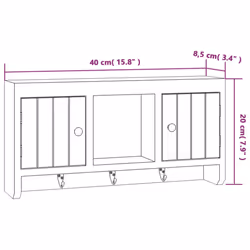 vidaXL Key Cabinet White Engineered Wood and Steel Floating Display Shelf