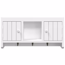 vidaXL Key Cabinet White Engineered Wood and Steel Floating Display Shelf - Additional view 4
