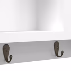 vidaXL Key Cabinet White Engineered Wood and Steel Floating Display Shelf - Additional view 9