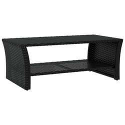 vidaXL Coffee Table Dining Table Sofa Centre Side Tea End Table Poly Rattan - black