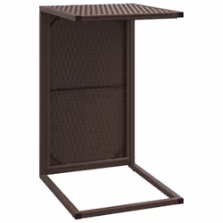 vidaXL C Table End Table Side Sofa C Shaped Table for Living Room Poly Rattan - brown - Additional view 4