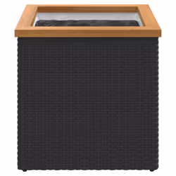 vidaXL Planter Raised Bed Planter Pot Garden Flower Pot Black Poly Rattan - 40 x 40 x 40 cm