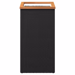 vidaXL Planter Raised Bed Planter Pot Garden Flower Pot Black Poly Rattan - 40 x 40 x 80 cm