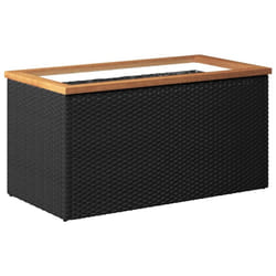 vidaXL Planter Raised Bed Planter Pot Garden Flower Pot Black Poly Rattan - 80 x 40 x 40 cm