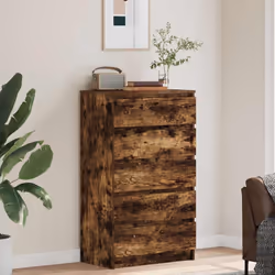 vidaXL Drawer Cabinet Engineered Wood Storage Cabinet Chest Multi Colours - smoked oak - Additional view 2