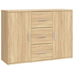 vidaXL Sideboard Storage Cabinet Cupboard Highboard Cabinet Engineered Wood - sonoma oak