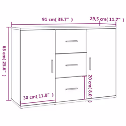 vidaXL Sideboard Storage Cabinet Cupboard Highboard Cabinet Engineered Wood - sonoma oak