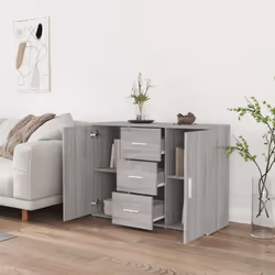 vidaXL Sideboard Storage Cabinet Cupboard Highboard Cabinet Engineered Wood - grey sonoma