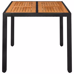 vidaXL Garden Table Outdoor Patio Dining Dinner Table with Top Poly Rattan - black and brown, 90 x 90 x 75 cm - Additional view 2