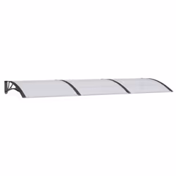 vidaXL Door Canopy Black 300x100 cm Polycarbonate Outdoor Awning Rain Shelter - Additional view 2