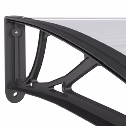 vidaXL Door Canopy Black 300x100 cm Polycarbonate Outdoor Awning Rain Shelter - Additional view 5