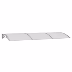 vidaXL Door Canopy PC Outdoor Porch Window Rain Awning Front Shelter Shade - grey and white, 300 x 100 cm - Additional view 2