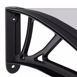 vidaXL Door Canopy Window Outdoor Awning Black and Transparent Polycarbonate - Additional view 5