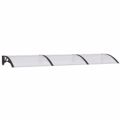 vidaXL Door Canopy Window Outdoor Awning Black and Transparent Polycarbonate