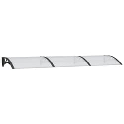 vidaXL Door Canopy Window Outdoor Awning Black and Transparent Polycarbonate