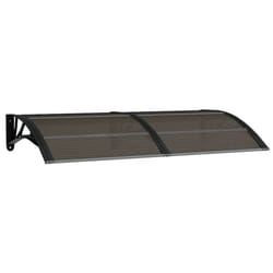 vidaXL Door Canopy Polycarbonate Outdoor Window Front Back Door Canopy Awning - black, 150 x 80 cm