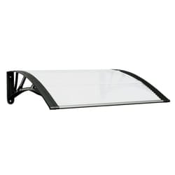 vidaXL Door Canopy Window Outdoor Awning Black and Transparent Polycarbonate