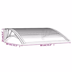vidaXL Door Canopy Window Outdoor Awning Black and Transparent Polycarbonate