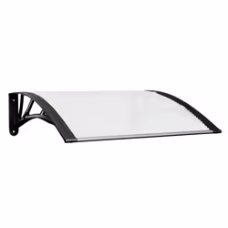 vidaXL Door Canopy Window Outdoor Awning Black and Transparent Polycarbonate