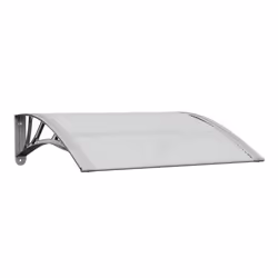 vidaXL Door Canopy Window Outdoor Awning Grey and Transparent Polycarbonate